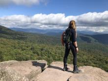 Hiker at the Catskill's Giant Ledge. Photo by Diana Richards.