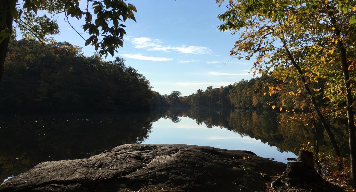 A beautiful fall view at MacMillan Reservoir in Ramapo Valley County Reservation. Photo by Amber Ray.